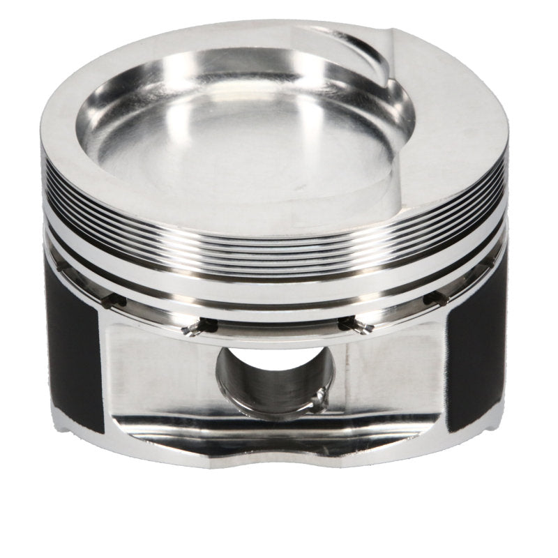 Set of six forged JE Pistons for VW 2.8L VR6 engine, high-performance piston kit for 6-cylinder engine rebuild.