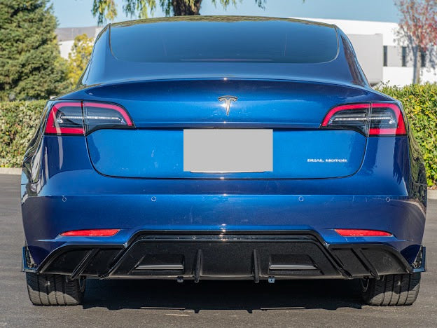 2017-UP TESLA MODEL 3 PERFORMANCE REAR BUMPER DIFFUSER
