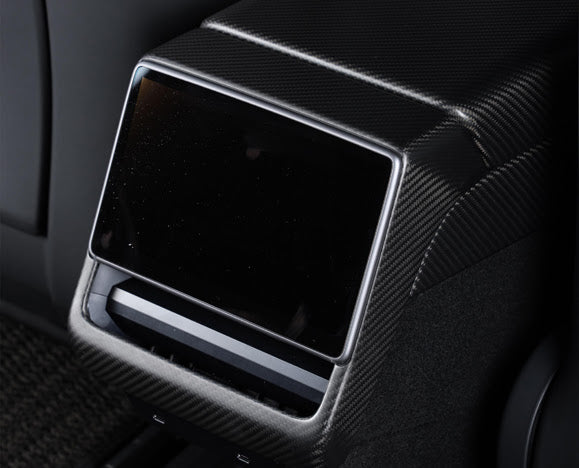 2024-UP TESLA MODEL 3 CARBON FIBER INTERIOR REAR DISPLAY FRAME COVER