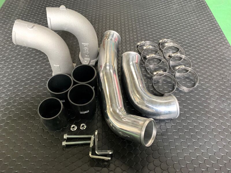 HKS Honda Civic Type R FL5 intercooler kit with large aluminum intercooler and piping for improved engine cooling.