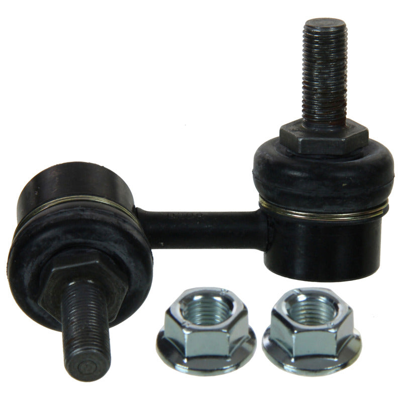 Moog rear right sway bar endlink kit for 2004 Nissan Pathfinder Armada, featuring metal components and rubber bushings.