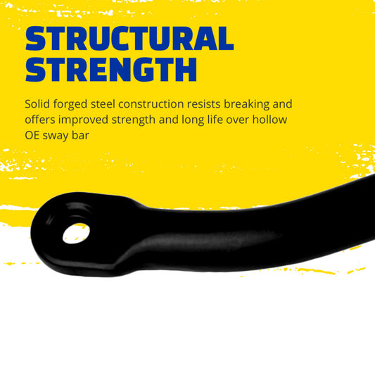 Moog Chevrolet Astro front stabilizer bar link, sway bar endlink, showing metal construction and mounting joints.