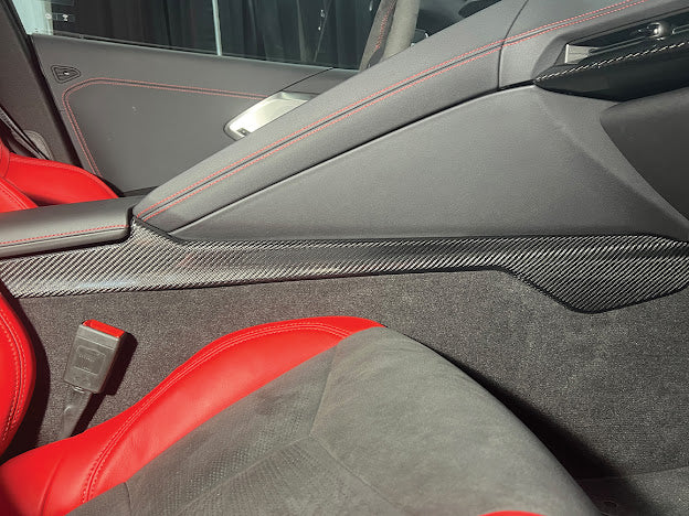 2020+ CORVETTE C8 | FACTORY STYLE CARBON FIBER CENTER CONSOLE SIDE PANEL TRIM VENT COVER
