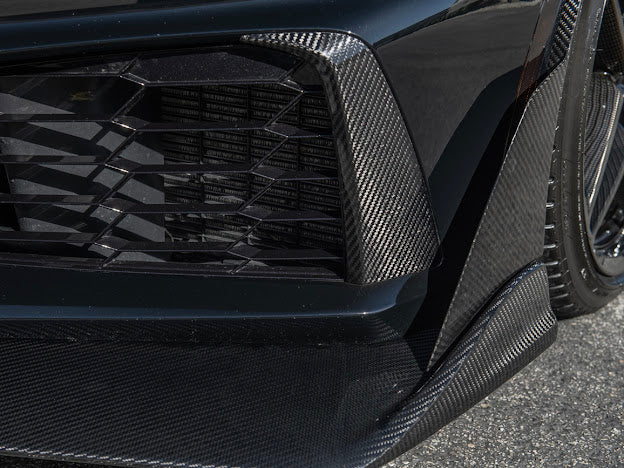 2019 CHEVROLET CORVETTE C7 ZR1 CARBON FIBER FRONT BUMPER VENT BROWS INSERTS (PAIR)