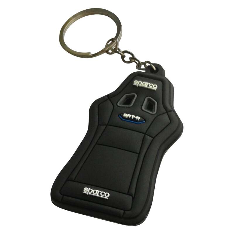 SPARCO key fob seat keychain with detailed design, featuring brand logo and realistic seat shape for automotive enthusiasts.