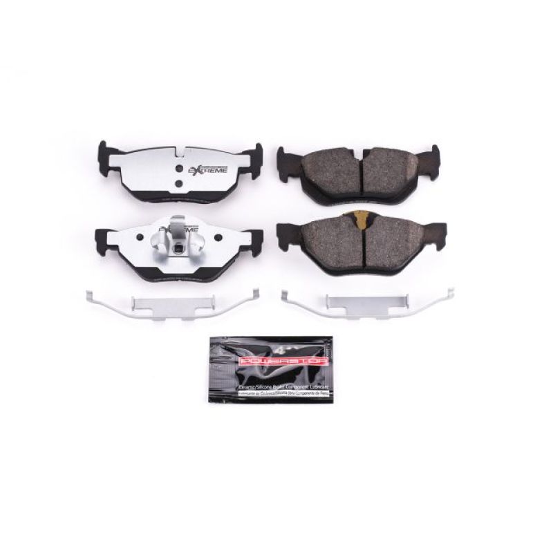 PowerStop Z26 rear brake pads for BMW 128i, performance brake pads with hardware, designed for extreme street braking.