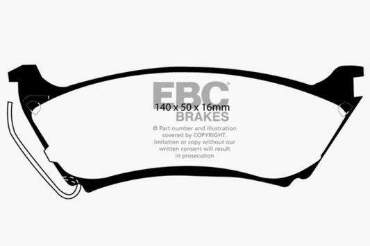 EBC Redstuff rear brake pads for Mercedes-Benz M-Class ML320 3.2 performance braking system, high-quality replacement brake components.