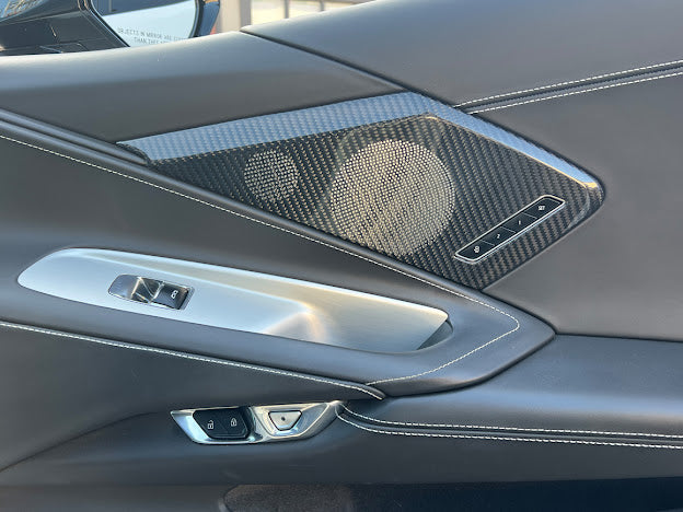 2020+ CORVETTE C8 CARBON FIBER INTERIOR DOOR SPEAKER COVER