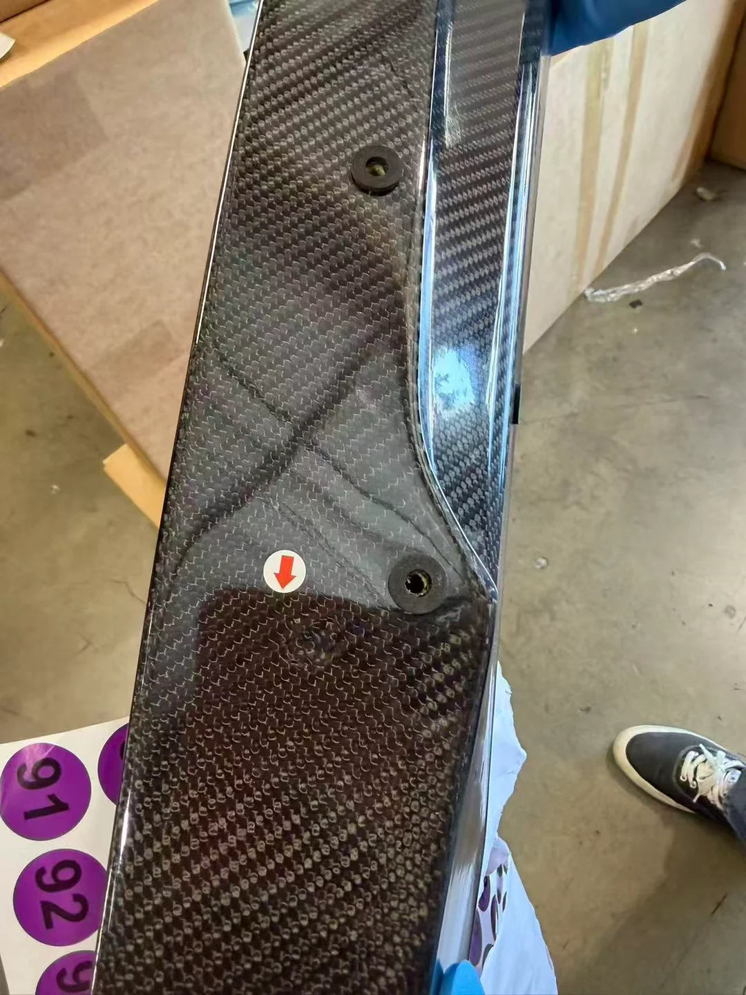 *IMPERFECTION / DISCOUNTED* 2009-2015 Cadillac CTS-V V2 | Sedan SDP Carbon Fiber Spoiler Wing WITH Carbon Fiber Wickerbill Spoiler