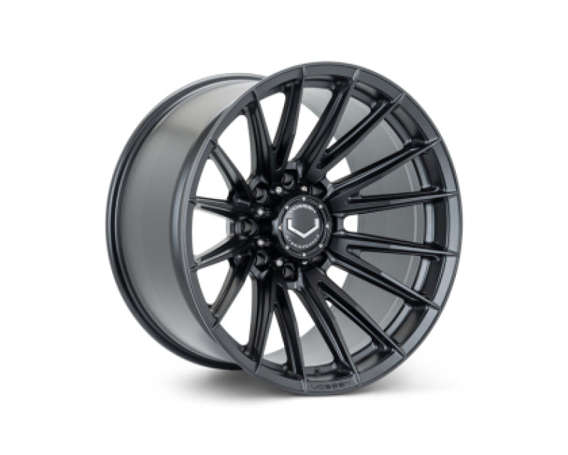 Vossen HFX-2 forged satin black 22x10 inch wheels with ET15 offset and 5x130 bolt pattern, deep concave design.