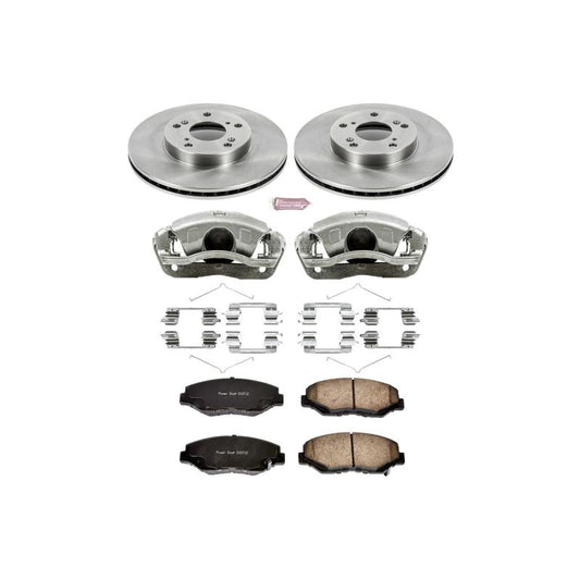 PowerStop OE front brake kit with calipers for 2014-2015 Acura ILX, includes brake rotors and calipers for improved stopping power.