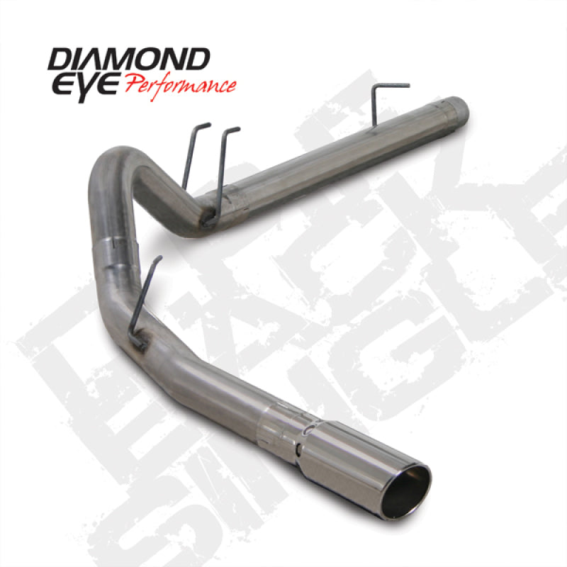 Diamond Eye Performance DPF Back exhaust kit for 2008-2009 Ford F250/F350 with 6.4L engine, featuring 44-inch length and 13.5-inch diameter pipe