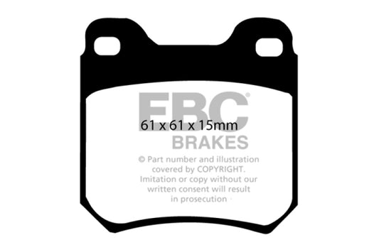 EBC Greenstuff rear brake pads for Cadillac Catera 3.0, performance brake pads with green friction material, high-quality automotive part