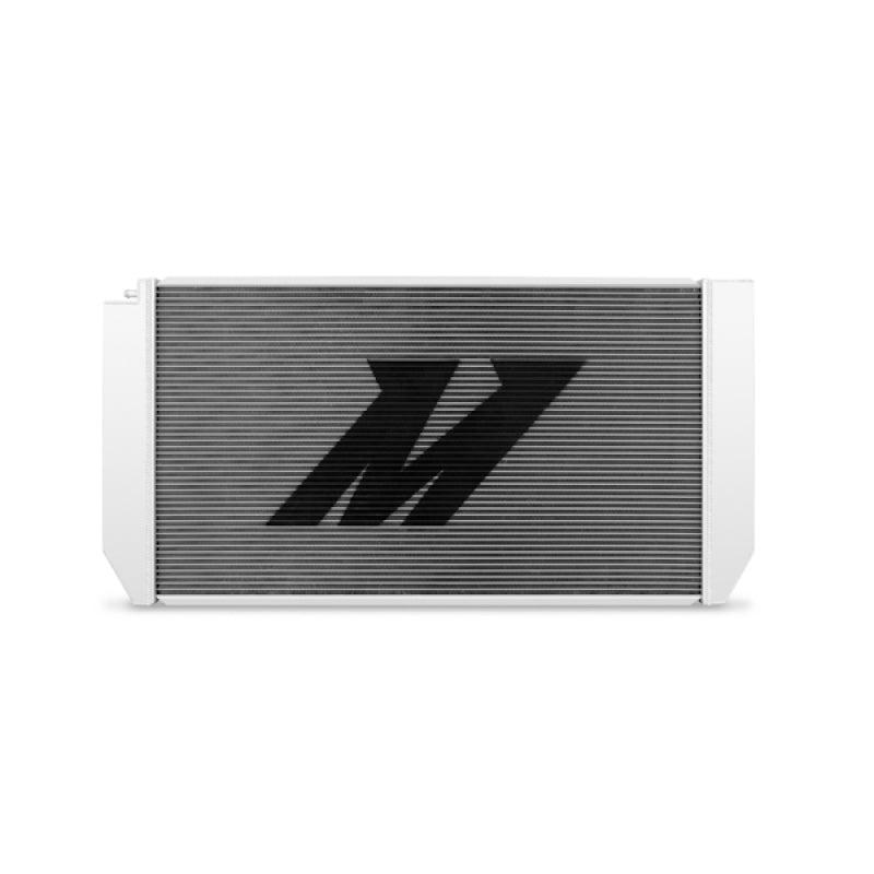 Mishimoto radiator for 1994-2000 Chevrolet C/K2500 with 6.5L Turbo Diesel engine, showing the metal core and inlet/outlet connections.
