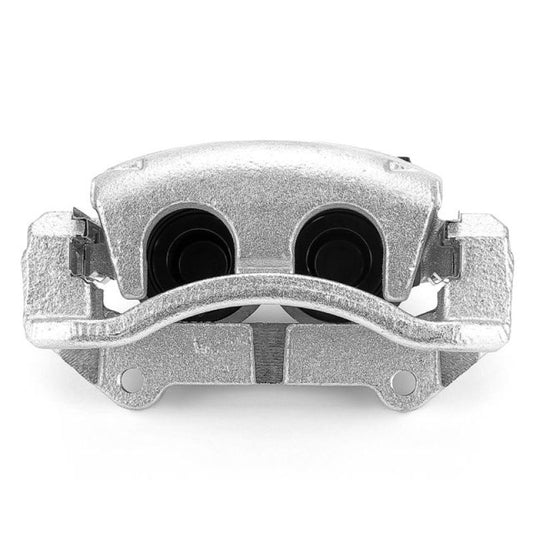 PowerStop OE front right brake caliper with bracket for Jeep Commander 2006-2010, showing the black caliper and mounting components.