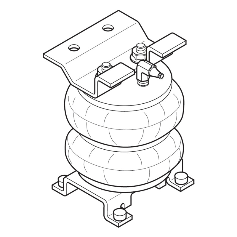 Firestone Ride-Rite air helper spring kit installed on rear of Chevrolet P30 RWD van for improved suspension support.