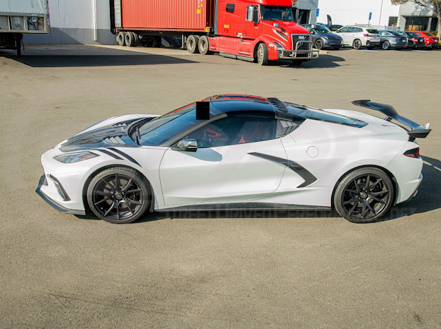2020-Up Corvette C8 | SDP Performance Style Carbon Fiber Side Quarter Window Louver Sun Shade Cover
