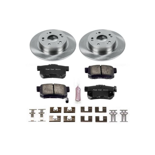 PowerStop OE rear brake kit for 2016-2018 Acura ILX, includes brake rotors and pads, designed for reliable stopping performance.