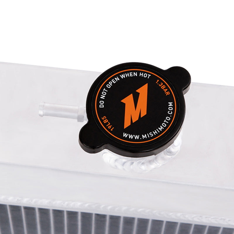 Mishimoto aluminum radiator for 1970-1973 Plymouth Barracuda small block X-line engine, featuring a sleek, lightweight design.