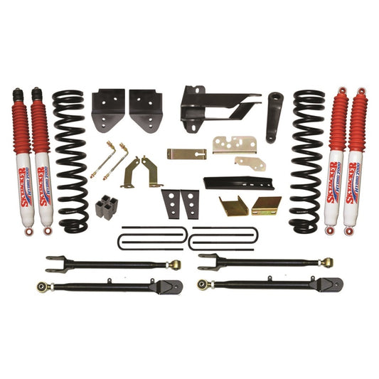 Skyjacker 8.5-inch lift kit for 2017 F-350 4WD gas trucks, featuring suspension components and lift spacers.