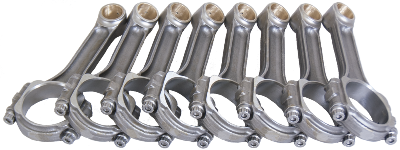 Eagle Chevrolet 350, 305, 400 8-cylinder connecting rods with rear seals, shown in a detailed close-up image.