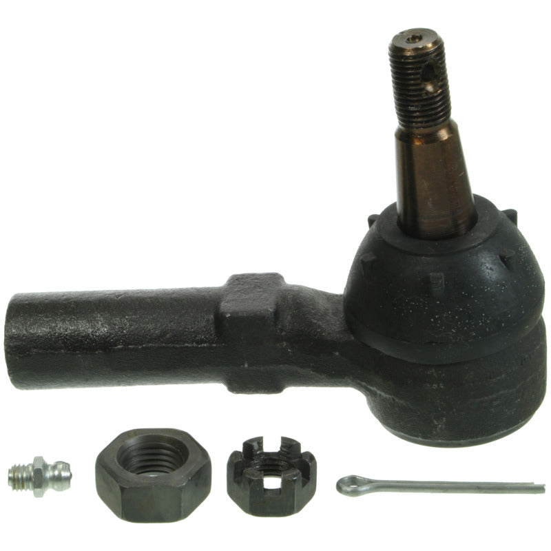 Moog Ford Taurus front outer tie rod end, automotive part for steering linkage, shown in close-up image.