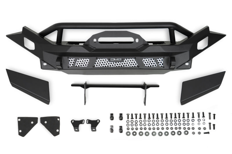 DV8 Offroad steel front bumper for Jeep Wrangler JK and JL, Gladiator JT, durable off-road bumper with rugged design