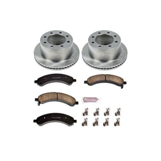 PowerStop OE rear brake kit for Chevrolet Express 3500, includes brake rotors and pads for reliable stopping power