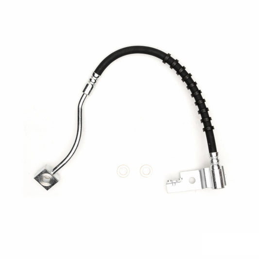 DFC 00-05 Dodge Neon front-right brake hose from brake line kit, flexible rubber brake line with metal fittings.