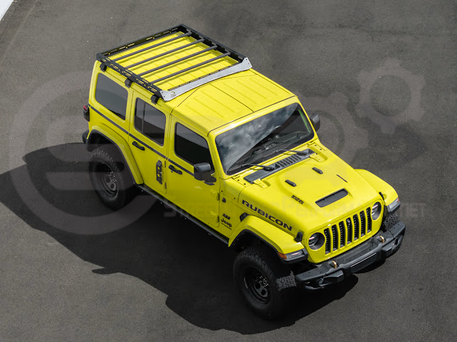 2018-UP JEEP WRANGLER JL & 2020-PRESENT JEEP GLADIATOR JT | CARBON STEEL BLACK TOP ROOF CARGO RACK (FULL & HALF LENGTH)