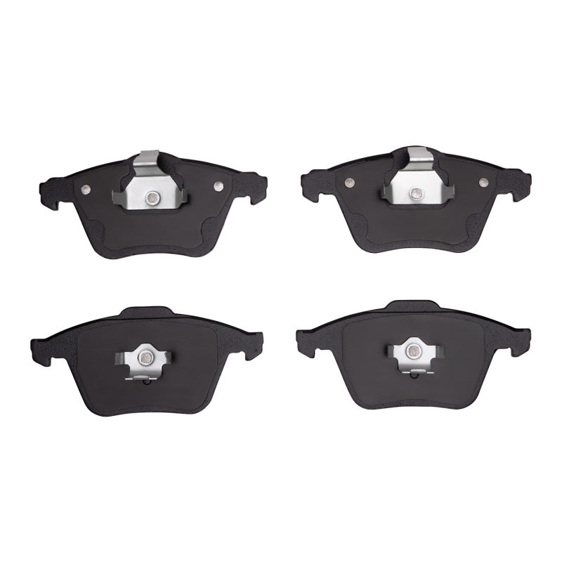R1 Concepts Volvo V50 2004-2013 front semi-metallic OE brake pads, detailed view of brake pad surface and backing plate