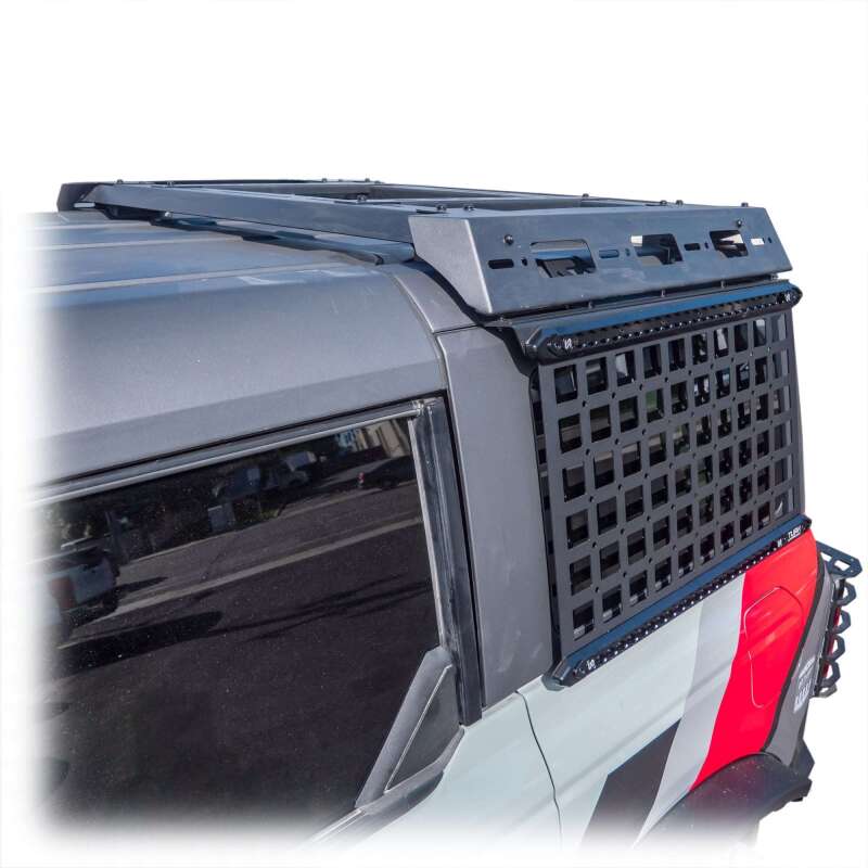 TURN Offroad side Molle panels for 2021+ Ford Bronco 4-door hard top, durable accessories with mounting points for gear storage.