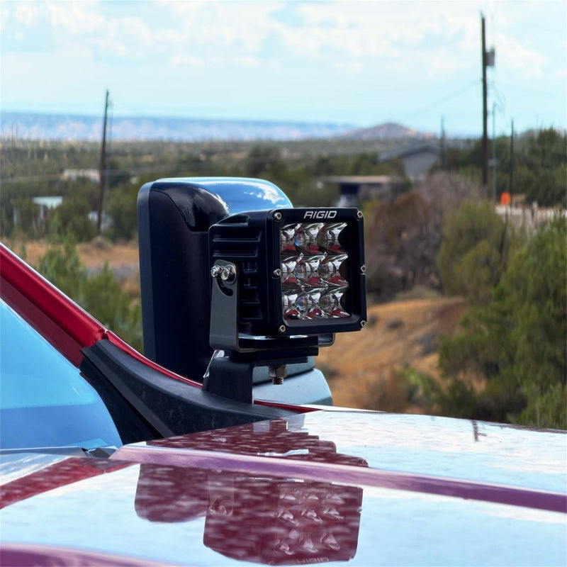 Rigid Industries A-pillar D-XL light bar for Chevrolet and GMC 2500/3500 HD trucks, mounted on the vehicle's A-pillar.