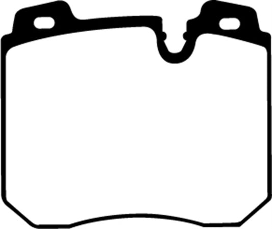 EBC Redstuff front brake pads for BMW 750iL 5.0 (E32) 90-95, high-performance brake pads with red friction material.