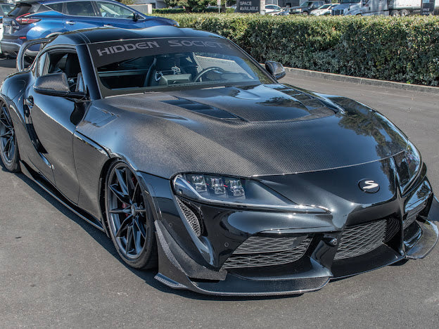 2020-UP TOYOTA SUPRA A91 | CARBON FIBER FRONT SPLITTER LIP GROUND EFFECTS (2 PEICE)