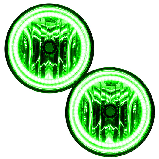 Oracle Lighting green LED halo fog lights for 2008-2011 Ford Ranger, pre-assembled automotive fog lights with halo accents