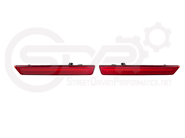 2015-2023 Dodge Challenger | Rear Bumper Side Marker Lens w/ Red LED Reflector Light Pair (Clear / Red / Smoke)