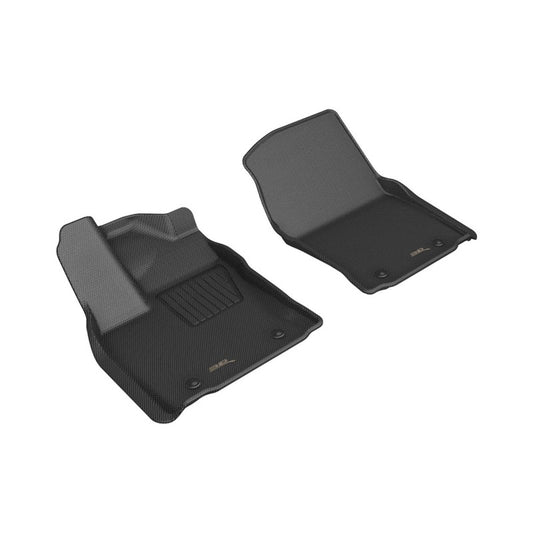 Black 3D MAXpider 2022 Toyota Tundra Crew Max floor liner, rubber 1st row floor mat with textured surface for durability and grip.