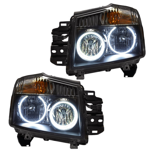 Oracle White SMD LED Headlights for Nissan Titan 2008-2015 by ORACLE Lighting, showcasing sleek white LED light modules.