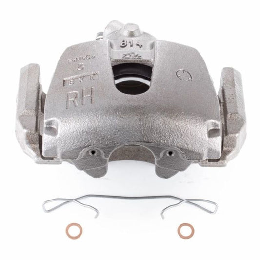 PowerStop OE front right brake caliper with bracket for Mazda 3 (2008-2013) in black, compatible with autospecialty brake systems.
