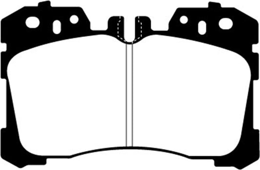 EBC Redstuff front brake pads for Lexus LS460 4.6, high-performance brake pads with red friction material for improved stopping power