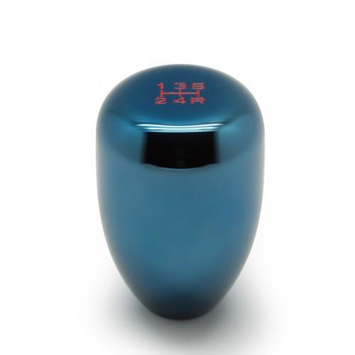 BLOX Racing Limited Series 5-speed billet shift knob in electric blue with 10x1.25mm threading for manual transmission.