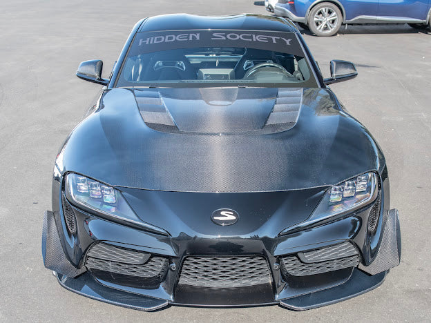 2020-UP TOYOTA SUPRA A91 | CARBON FIBER FRONT SPLITTER LIP GROUND EFFECTS (2 PEICE)