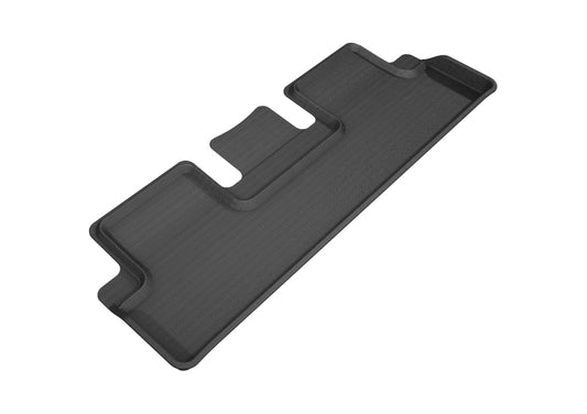 Black 3D MAXpider Kagu 2nd row rubber floor mats for Tesla Model 3 (2018-2019) with textured surface and custom fit.