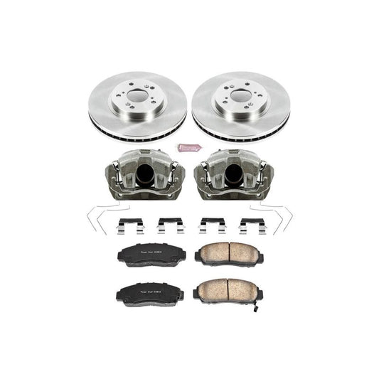 PowerStop OE brake kit with front calipers for 2011-2014 Acura TSX, including new brake rotors and calipers.