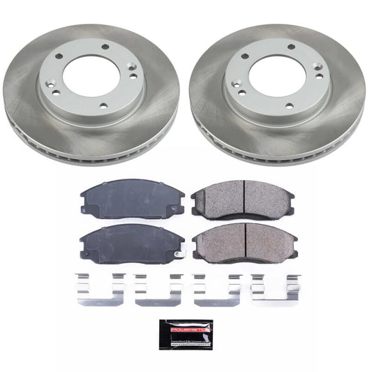PowerStop brake kit with semi-coated front rotors for 2007-2009 Kia Sorento, performance brake components.