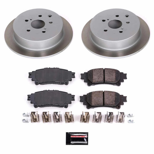 PowerStop rear semi-coated rotor kit for 2011-2020 Toyota Sienna, performance brake rotor set with a clean, semi-coated finish