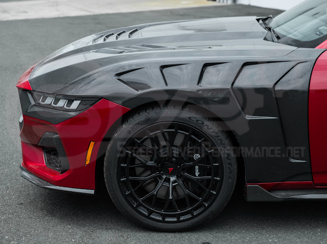 2024-Up Ford Mustang GT | Carbon Fiber Overlay Headlight Eyebrow Trim Cover Pair