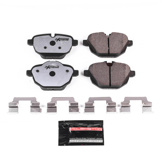PowerStop Z26 rear brake pads for BMW 528i (2011-2016), performance street brake pads with hardware, designed for enhanced stopping power.
