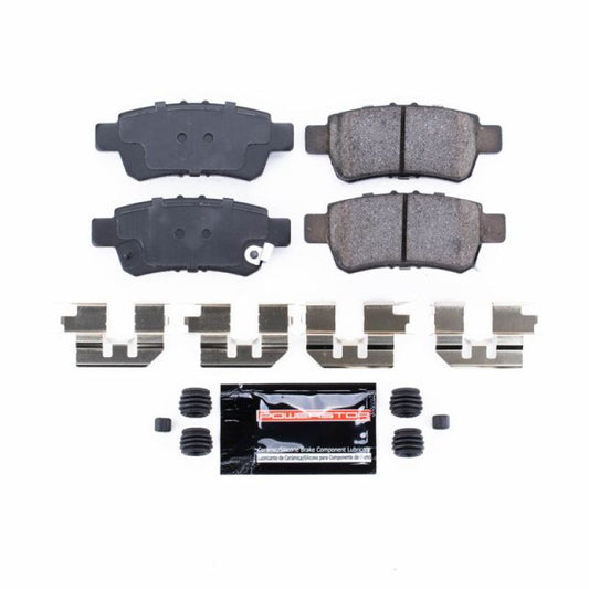 PowerStop Z23 Evolution Sport rear brake pads with hardware for Honda Odyssey 2005-2010, performance brake pads for enhanced stopping power.